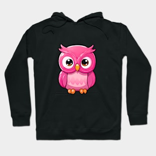 Cute Pink Owl watching Hoodie